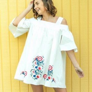 Embroidered Babydoll Dress